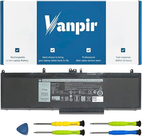 استبدال بطارية الكمبيوتر المحمول WJ5R2 لأجهزة الكمبيوتر المحمول Dell Latitude 5570 Precision 3510 M3510 Series Notebook 4F5YV أسود 11.4V 84Wh 7260mAh in Kuwait