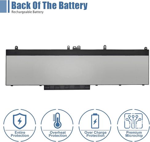 استبدال بطارية الكمبيوتر المحمول WJ5R2 لأجهزة الكمبيوتر المحمول Dell Latitude 5570 Precision 3510 M3510 Series Notebook 4F5YV أسود 11.4V 84Wh 7260mAh in Kuwait