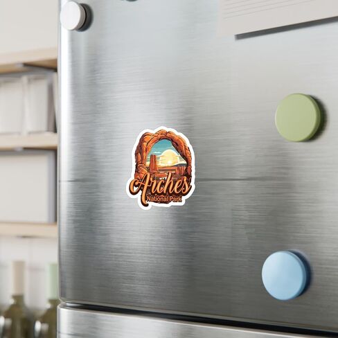 Arches National Park Utah Sticker Adventure Souvenir Decal Vinyl Small Waterproof for Water Bottle Mug Passport Scrapbook Notebook Laptop Tumbler Skateboard Computer Phone 4" ID44990 in Saudi Arabia