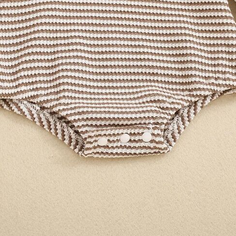 Baby Sweatshirt Romper Boy Girl Waffle Knit Long Sleeve Striped Romper Oversized Sweater Newborn Fall Winter Clothes in Saudi Arabia