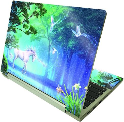 MightySkins Glossy Glitter Skin Compatible With Lenovo IdeaPad Flex 3 Chromebook 2-in-1 11.6" (2021) - Dragon Paradise | Protective, Durable High-Gloss Glitter Finish | Easy To Apply | Made in The USA in Saudi Arabia