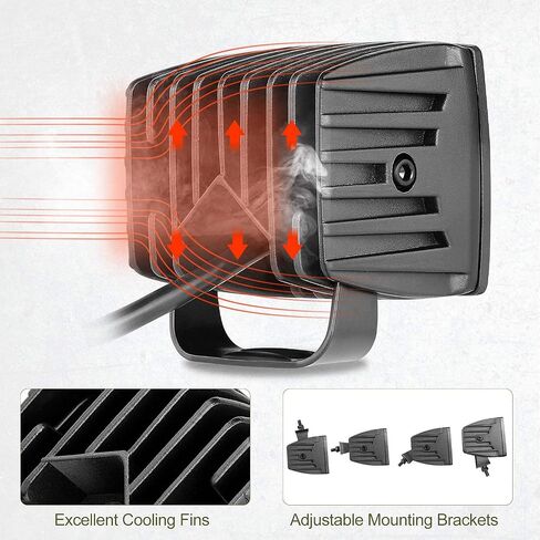 LED Light Covers Black, Snap-On Street Legal Light Bar Covers for 3 Inch LED Pods Cubes Off Road Lights Dtich Lights, High Intensity Polycarbonate Lens IP68 Waterproof in Saudi Arabia