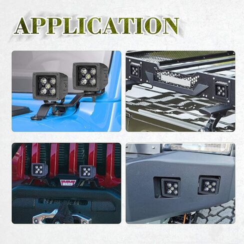 LED Light Covers Black, Snap-On Street Legal Light Bar Covers for 3 Inch LED Pods Cubes Off Road Lights Dtich Lights, High Intensity Polycarbonate Lens IP68 Waterproof in Saudi Arabia