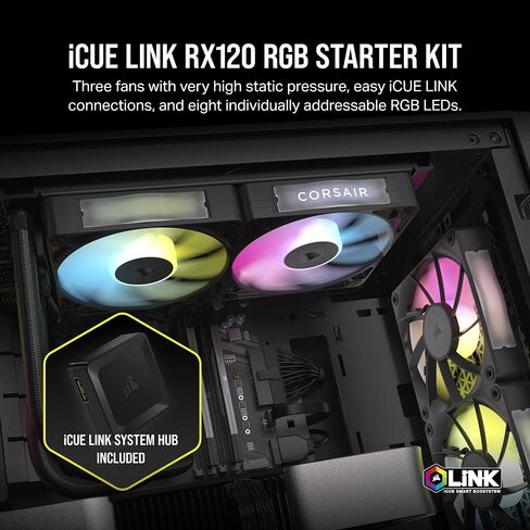 مراوح CORSAIR iCUE Link RX140 مقاس 140 مم PWM مع محور نظام iCUE Link - محمل قبة مغناطيسي - حزمة مزدوجة - أسود in Saudi Arabia