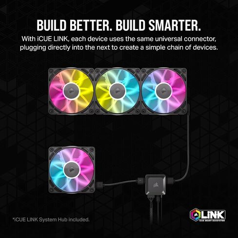 مراوح CORSAIR iCUE Link RX140 مقاس 140 مم PWM مع محور نظام iCUE Link - محمل قبة مغناطيسي - حزمة مزدوجة - أسود in Saudi Arabia