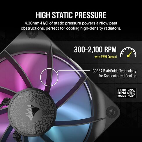 مراوح CORSAIR iCUE Link RX140 مقاس 140 مم PWM مع محور نظام iCUE Link - محمل قبة مغناطيسي - حزمة مزدوجة - أسود in Saudi Arabia