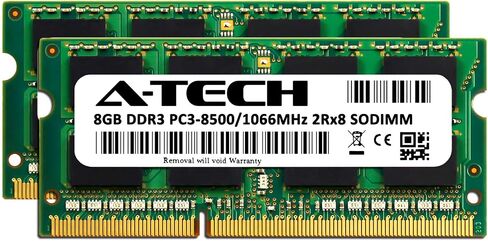 A-Tech 16GB Kit (2x8GB) RAM for Apple Mac Mini Mid 2010 | DDR3 1066MHz / 1067MHz SODIMM PC3-8500 204-Pin Max Memory Upgrade in Kuwait