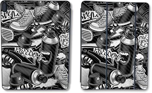Carbon Fiber Skin Compatible with Apple Smart Folio for iPad Pro 11-inch (M2) 2024 - Mono Hip Hop - Premium 3M Vinyl Protective Wrap Decal Cover - Easy to Apply | Crafted in The USA by MightySkins in Kuwait