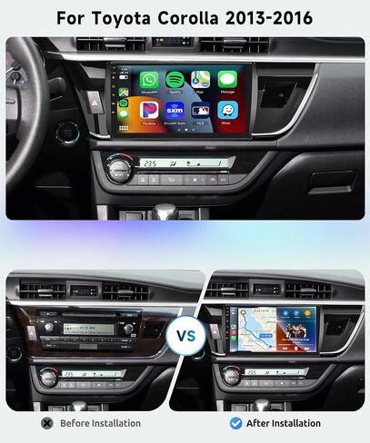 راديو سيارة 8 CORE 6G+128G لسيارة Toyota Corolla 2013-2016 مع CarPlay/Android Auto، Podofo 10.1 بوصة 1280*720P IPS شاشة تعمل باللمس ستيريو Android 13 GPS WiFi Bluetooth DSP يدعم كاميرا احتياطية عالية الدقة in Saudi Arabia