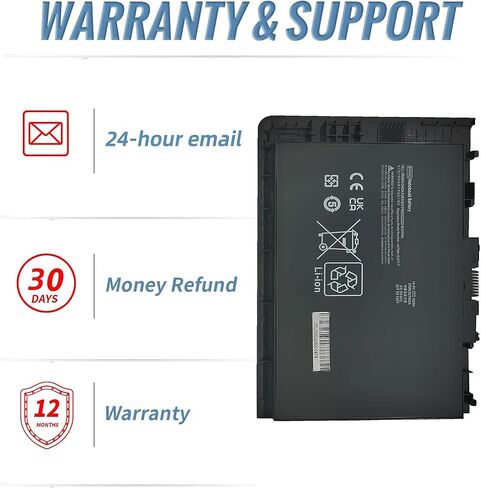 بطارية كمبيوتر محمول BT04XL لجهاز HP Elitebook Folio 9470 9470m 9480m متوافقة مع BA06 BA06XL 687517-171 687517-241 687945-001 696621-001 H4Q47AA بطارية ليثيوم أيون قابلة لإعادة الشحن 52 وات في الساعة 14.8 فولت 3400 مللي أمبير في الساعة in Kuwait