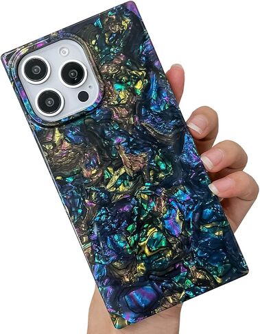 حافظة KERZZIL أنيقة جرلي الأم لؤلؤية متوافقة مع iPhone 16 Pro Max حافظة ذات حافة مستطيلة، غطاء حماية من السيليكون الناعم من مادة TPU الناعمة الملونة والنحيفة (أذن البحر، 16 Pro Max) in Saudi Arabia