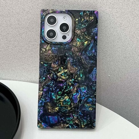 حافظة KERZZIL أنيقة جرلي الأم لؤلؤية متوافقة مع iPhone 16 Pro Max حافظة ذات حافة مستطيلة، غطاء حماية من السيليكون الناعم من مادة TPU الناعمة الملونة والنحيفة (أذن البحر، 16 Pro Max) in Saudi Arabia