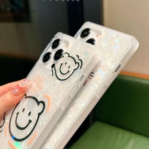 حافظة KERZZIL أنيقة جرلي الأم لؤلؤية متوافقة مع iPhone 16 Pro Max حافظة ذات حافة مستطيلة، غطاء حماية من السيليكون الناعم من مادة TPU الناعمة الملونة والنحيفة (أذن البحر، 16 Pro Max) in Saudi Arabia