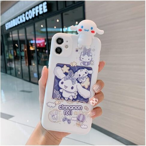 متوافق مع جراب iPhone 11 مقاس 6.1 بوصة، غطاء حماية لطيف للفتيات من الرسوم المتحركة Kawaii مع مرآة مكياج وحبل للأطفال والمراهقين والبنات والنساء in Kuwait