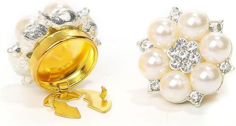 Cufflinks for Men Women Shirt Sleeve Buttons Faux Pearl Rhinestone Button Cover for Clothing Decorative Buttons Pins Fashion Cuff link Jewelry Buttons Girls Gifts in Saudi Arabia