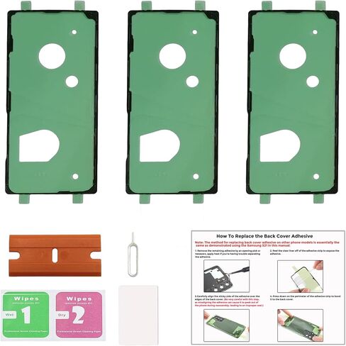 3Pcs Galaxy Note 20 Ultra Back Cover Pre-Cut Tape, Back Door Cover Double Sided Tape Replacement for Samsung Galaxy Note 20 Ultra with Tools & Instruction in Saudi Arabia
