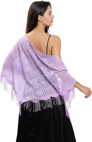 Sanmoury Women's Triangle Lace Shawls Wraps For Bride Wedding Floral Lightweight Fringe Scarf For Evening Party Dress in Kuwait