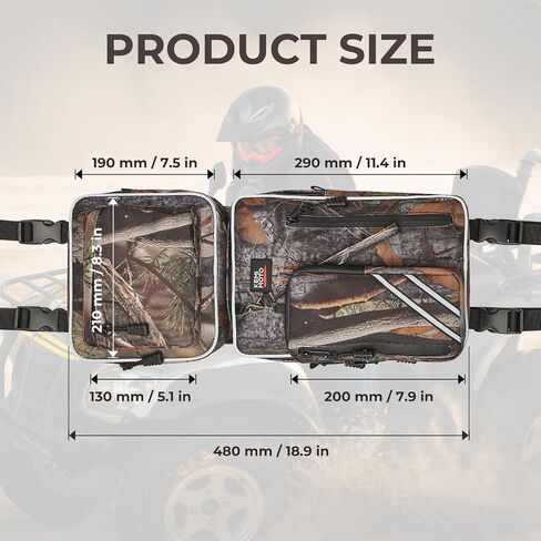KEMIMOTO ATV Fender Bag with Cup Holder 2 Pack Universal ATV Storage Bags 1680D Four-Wheeler Tank bags Front/Rear Fender Saddle Bag Compatible with Sportsman Fourtrax Foreman Outlander Grizzly Cfmoto in Saudi Arabia