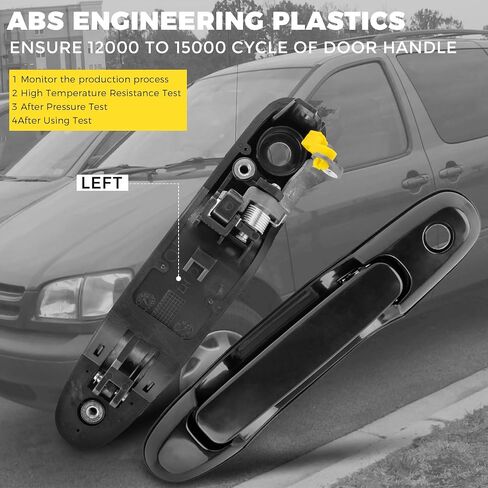 RP Remarkable Power, DHE107 Fit For 1998-2003 Sienna Front Driver Left Side Exterior Door Handle Color: Black (Non-Paint) in Saudi Arabia