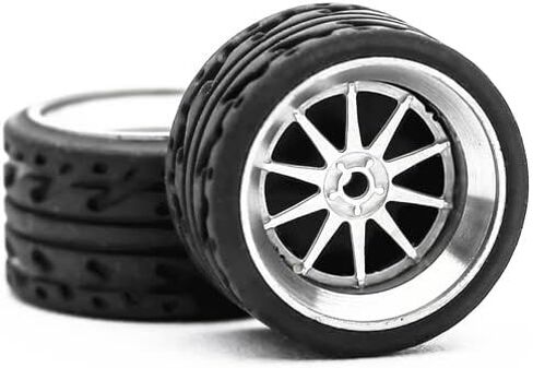 عجلات كارلومو 1/64 من سبائك الفئة N وإطارات مطاطية مع مجموعات تفاصيل المحاور (4 قطع/1 مجموعة) أجزاء معدلة للسيارات طراز Diecast 1:64 (N018A) in Kuwait