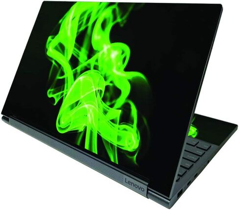 غلاف MightySkins متوافق مع Lenovo Yoga C940 15" (2020) - لهب أخضر | غطاء ملتف من الفينيل واقٍ ومتين وفريد ​​من نوعه | سهل التطبيق والإزالة وتغيير الأنماط | صنع في الولايات المتحدة الأمريكية in Saudi Arabia
