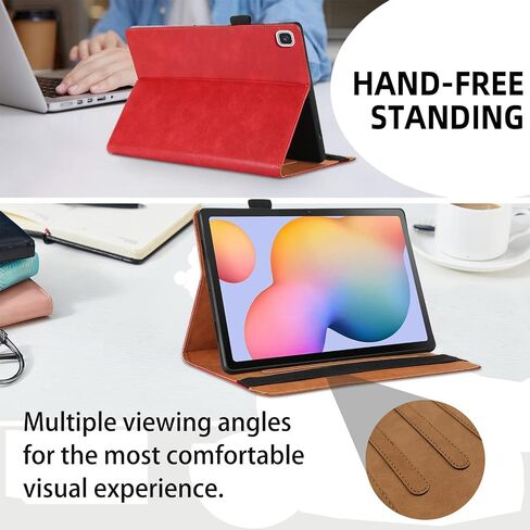 Case for Samsung Galaxy Tab S6 Lite 10.4 inch 2024/2022/2020 (SM-P620/P625/P610/SM-P615/SM-P613/SM-P619) Business PU Leather Multi-Angle Stand Flip Case with Pencil Holder-Turquoise in Kuwait