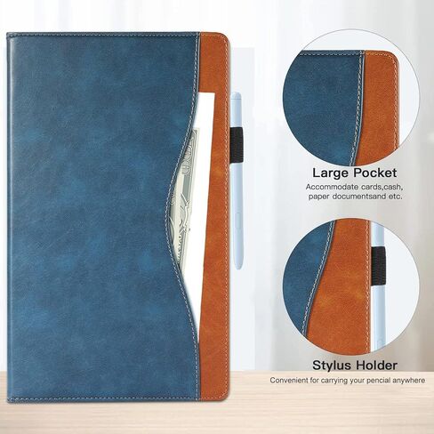 Case for Samsung Galaxy Tab S6 Lite 10.4 inch 2024/2022/2020 (SM-P620/P625/P610/SM-P615/SM-P613/SM-P619) Business PU Leather Multi-Angle Stand Flip Case with Pencil Holder-Turquoise in Kuwait