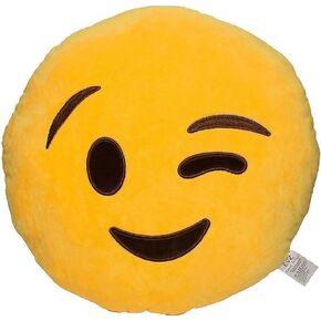 EvZ Emoji Crown Poo Face Emoticon Cushion Stuffed Plush Soft Pillow, Official Certified, 35cm Pink