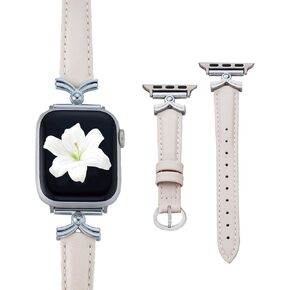 Leather Band Compatible with Apple Watch 38mm 40mm 41mm 42mm 44mm 45mm 49mm ultra, Replacement Handmade Leather Strap for IWatch