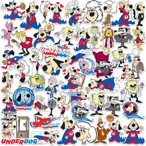 Underdog 50ct Vinyl Large Deluxe Stickers Variety Pack - Laptop, Water Bottle, Scrapbooking, Tablet, Skateboard, Indoor/Outdoor