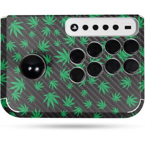 Carbon Fiber Gaming Skin Compatible with Hori Fighting Stick Mini (PS5, PS4, PC) - Marijuana - Premium 3M Vinyl Protective Wrap Decal Cover - Easy to Apply | Crafted in The USA by MightySkins