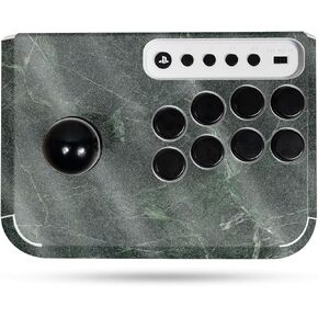 Glossy Glitter Gaming Skin Compatible with Hori Fighting Stick Mini (PS5, PS4, PC) - Green Marble - Premium 3M Vinyl Protective Wrap Decal Cover - Easy to Apply | Crafted in The USA by MightySkins