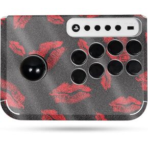 Glossy Glitter Gaming Skin Compatible with Hori Fighting Stick Mini (PS5, PS4, PC) - Kiss Me - Premium 3M Vinyl Protective Wrap Decal Cover - Easy to Apply | Crafted in The USA by MightySkins