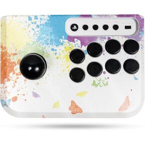 Glossy Glitter Gaming Skin Compatible with Hori Fighting Stick Mini (PS5, PS4, PC) - Splash of Color - Premium 3M Vinyl Protective Wrap Decal Cover - Easy to Apply | Crafted in The USA by MightySkins