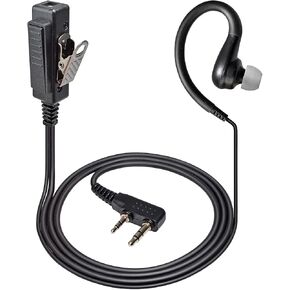 Walkie-Talkie Headset, G Shape Earpiece with PTT and Mic for BaoFeng UV-5R 5RA 5RB 5RC 5RD 5RE 5REPLUS 3R+ Kenwood Retevis Two Way Radio Accessories