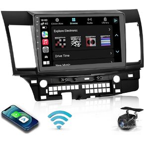 5GWiFi 8 Core 4+64G راديو السيارة ستيريو لراديو ميتسوبيشي لانسر 2010-2015 مع Carplay/Android Auto، شاشة لمس IPS عالية الدقة 10 بوصة مع كاميرا احتياطية، GPS، بلوتوث، SWC، DSP، FM، وصلة مرآة in Kuwait