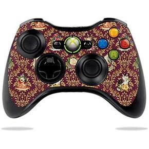 MightySkins Skin Compatible with Microsoft Xbox 360 Controller - Teatime Cat Damask | Protective, Durable, and Unique Vinyl wrap Cover | Easy to Apply, Remove, and Change Styles | Made in The USA