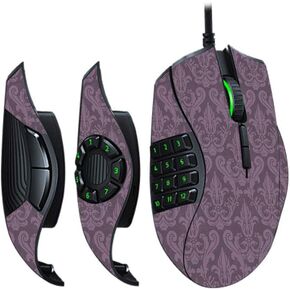 غلاف MightySkins متوافق مع Razer Naga Trinity - Plum Damask | غطاء ملتف واقٍ ومتين وفريد ​​من نوعه من الفينيل | سهل التطبيق والإزالة وتغيير الأنماط | صنع في الولايات المتحدة الأمريكية