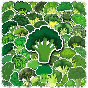 Broccoli Stickers 50 Pack Vinyl Laptop Stickers,Waterproof Travel Map Stickers for Water Bottles,-Graffiti Stickers Pack for Teens Girls Kids Adults(Broccoli Stickers)