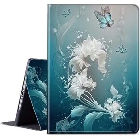 for Galaxy Tab S7 FE 5G Case 2021 Galaxy Tab S7 Plus Case 2020 PU Leather Smart Cover with Adjustable Stand & Auto Wake/Sleep Case for Samsung Galaxy S7 FE 5G 12.4 inch - Purple Rose