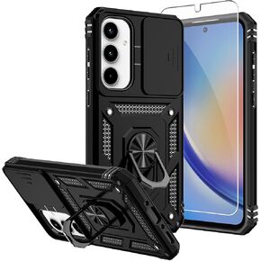 for Samsung Galaxy A35 5G Case,Galaxy A35 5G Case,with Screen Protectors and Camera Cover,[Military Grade] 16ft.Drop Tested Cover with Magnetic Kickstand Protective Case for Samsung A35 5G, Blue