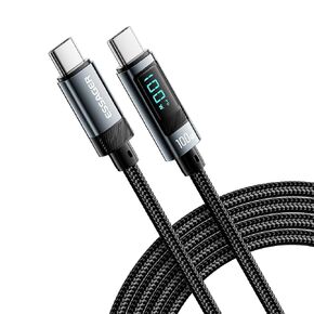 ESSAGER USB C Charger Cable (6ft 100W, 2Pack) Braided Type C Charger Fast Charging for iPhone 15 / 15Pro / 15Plus / 15ProMax MacBook Pro 2020, iPad Pro 2020, iPad Air 4, Samsung Galaxy S23+/S23 Ultra