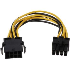 CPU 8-Pin Extension Cord, PCIe 8 Pin Female to 8(6+2) Pin Male PCI Express Power Adapter Cable Motherboard CPU 8-pin to Graphics Card 8-pin 18 AWG Cord -18CM