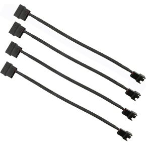 FBHDZVV 4Pcs 4 Pin PWM Fan Splitter Adapter Cable, 4pin MOL-ex Fan Splitter Cable Extension Power Cable 1 to 1 12v Black Sleeved Braided Computer PC Case Cooler Fan Power Splitter Adapter Cable