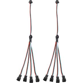 PATIKIL 30CM 1 to 4 ARGB Splitter Cable, 2 Pcs PWM Fans RGB Extension Power Cord with SM 3 Pin Connector Plug for Computer Chassis Motherboard