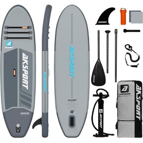 AKSPORT 10'6"×32"×6" Inflatable Stand Up Paddle Board with Premium Non-Slip Deck,Travel Backpack,Adjustable Paddle,Pump,Leash for Youth & Adult Ultra-Light Surfing SUP Boards