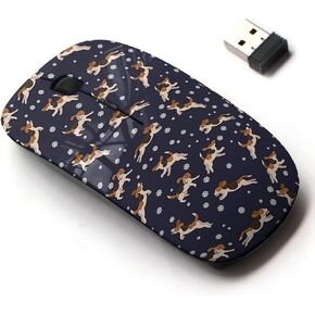 2.4G Wireless Mouse with Cute Pattern Design for All Laptops and Desktops with Nano Receiver - Beagle Dogs Catch