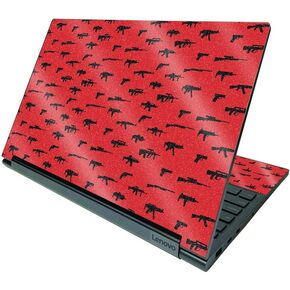 MightySkins Glossy Glitter Skin Compatible With Lenovo Yoga C940 15" (2020) - Thin Red Line | Protective, Durable High-Gloss Glitter Finish | Easy to Apply, Remove, and Change Styles | Made in The USA