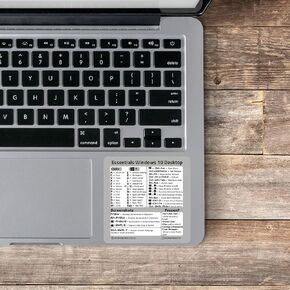 Sticker Master Windows 10/11 Reference Keyboard Shortcut Sticker - Clear Vinyl no-Residue Adhesive, for Any PC Laptop or Desktop