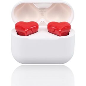 Jectse Earbuds, Heart Shaped Bluetooth Headphones Noise Canceling Stereo in Ear Light Weight Earphones Cordless Earphone for Sports